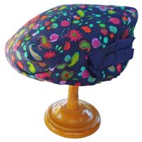Hut Casquette Stoff Modes Gerty Zürich 53-55 VINTAGE 1950s