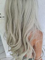 Perücke lang hellblond wellig Kunsthaar Damen NEU