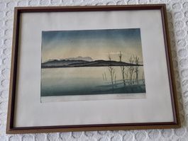 Karl Schwärzler/Lustenau - Farbholzschnitt Bodensee -