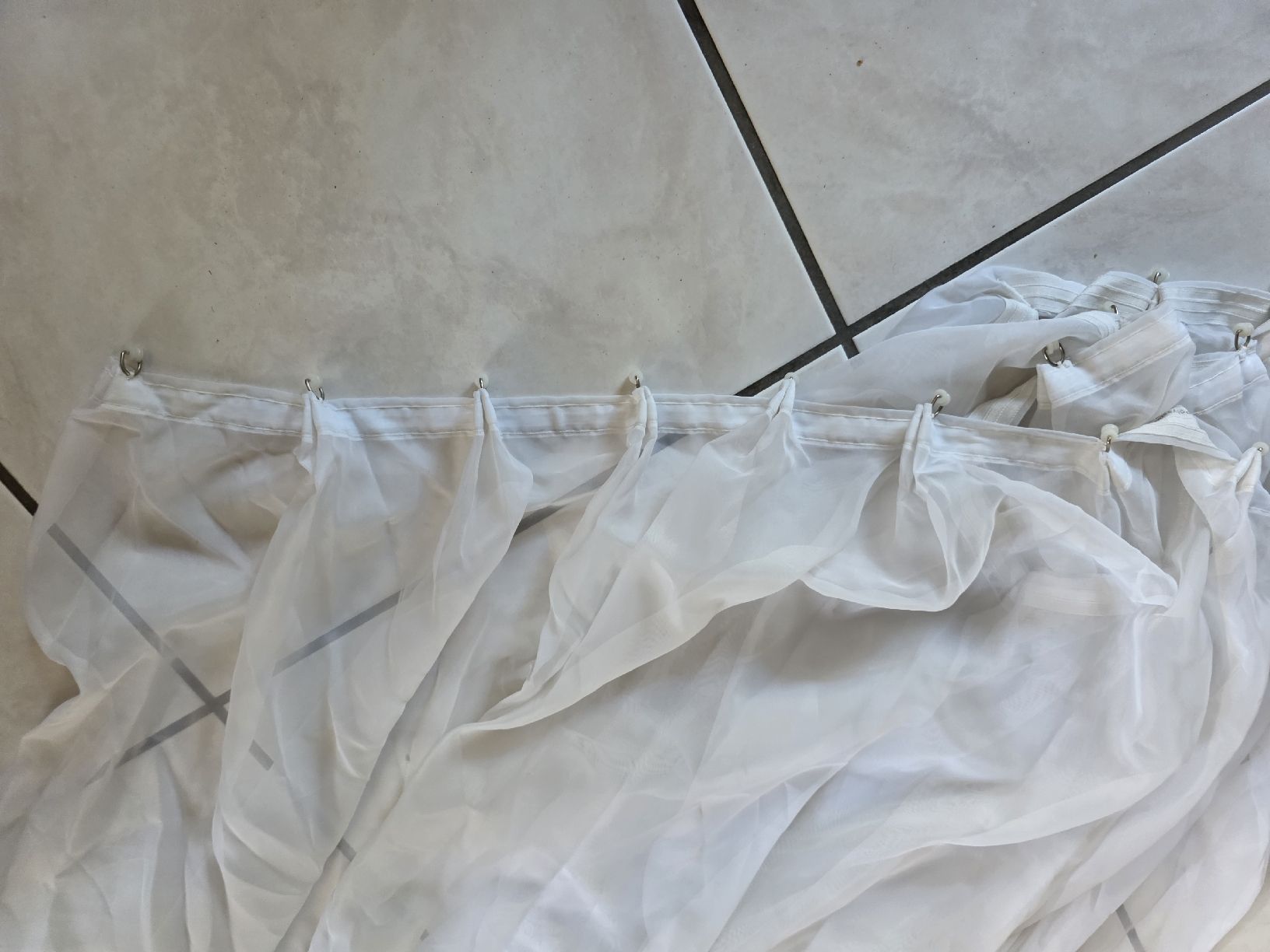 Tende: White sheer curtain, fabric.  – Usato da Hinwil venduto da Ehretstock8 2