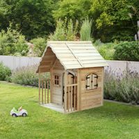 Spielhaus KONI aus Holz - Natur - 120x130x140cm