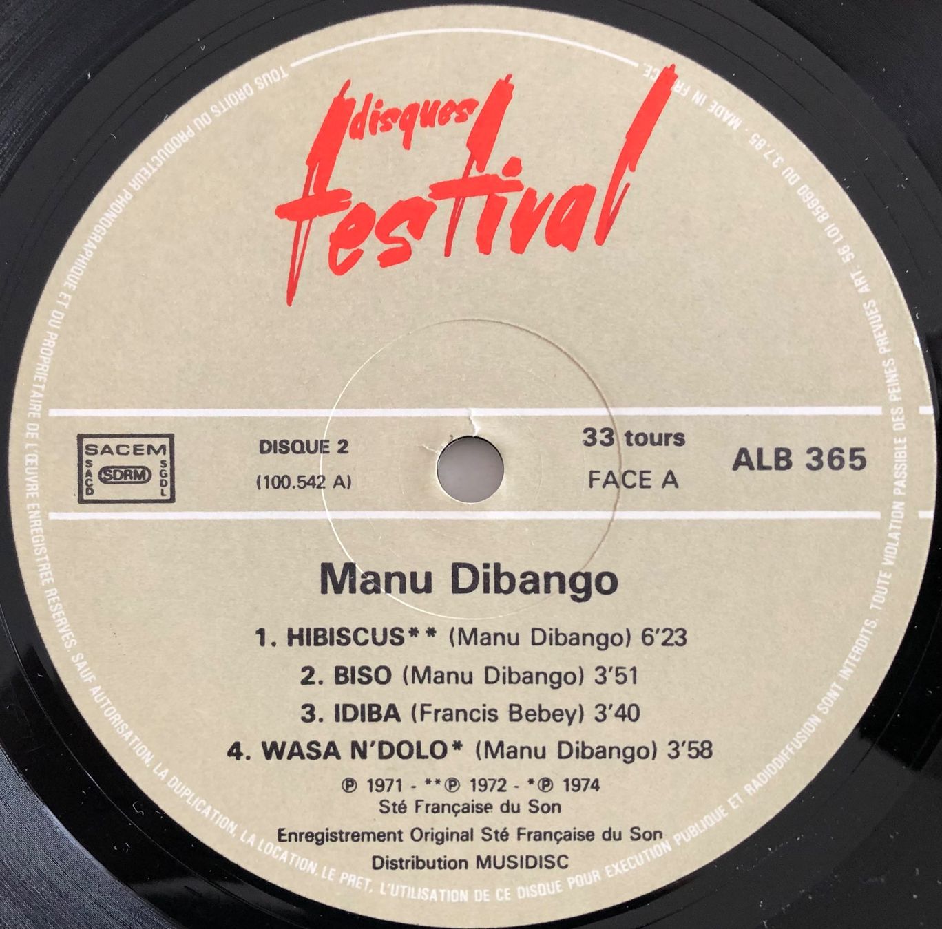 Dischi in vinile: MANU DIBANGO - MANU DIBANGO – Usato da Poliez-Pittet venduto da Newtown-Records 3