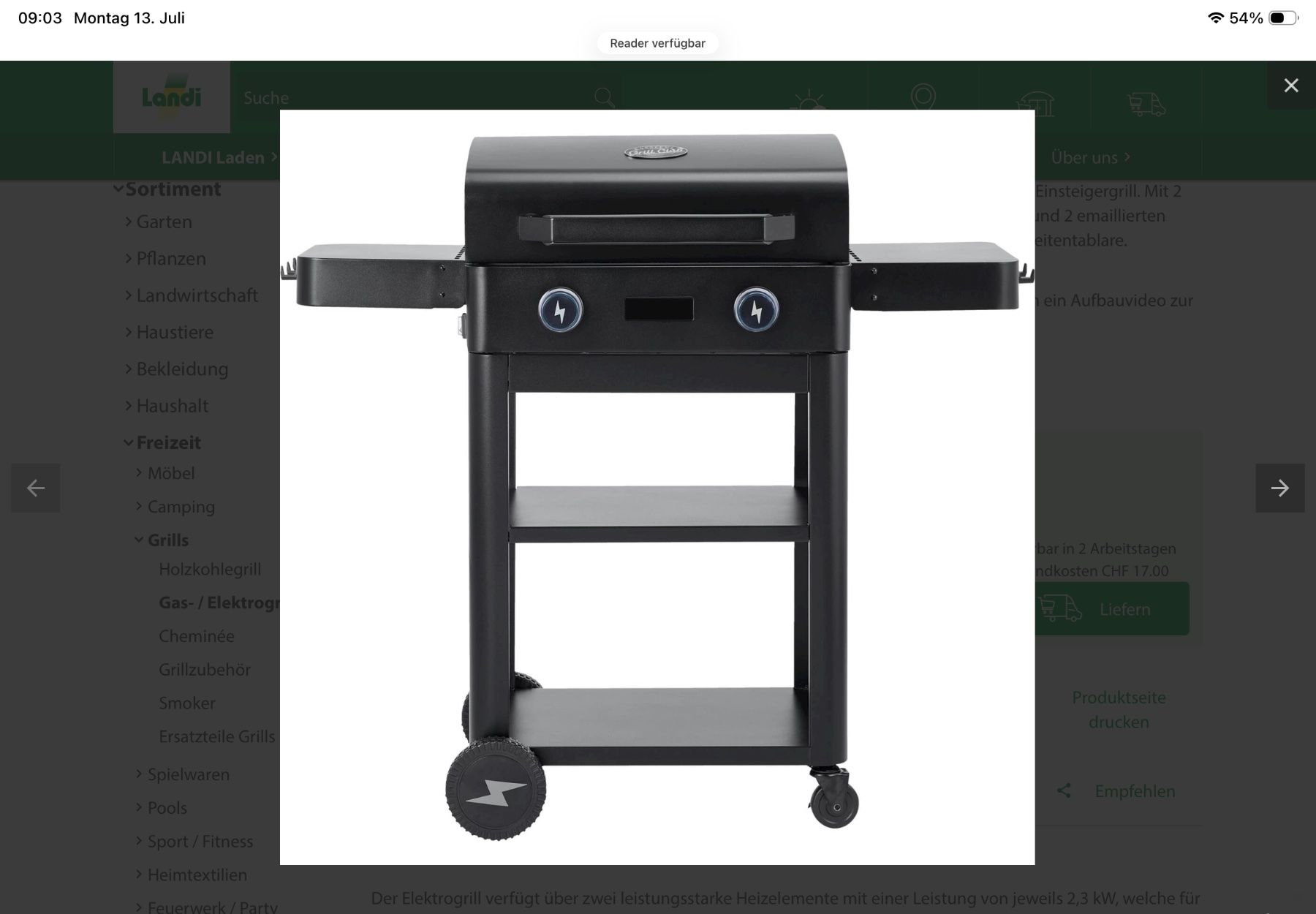 Grils: Elektrogrill Vary – D'occasion à Oensingen par welcome69