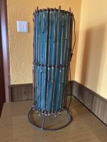 Lampe originale en bambou turquoise