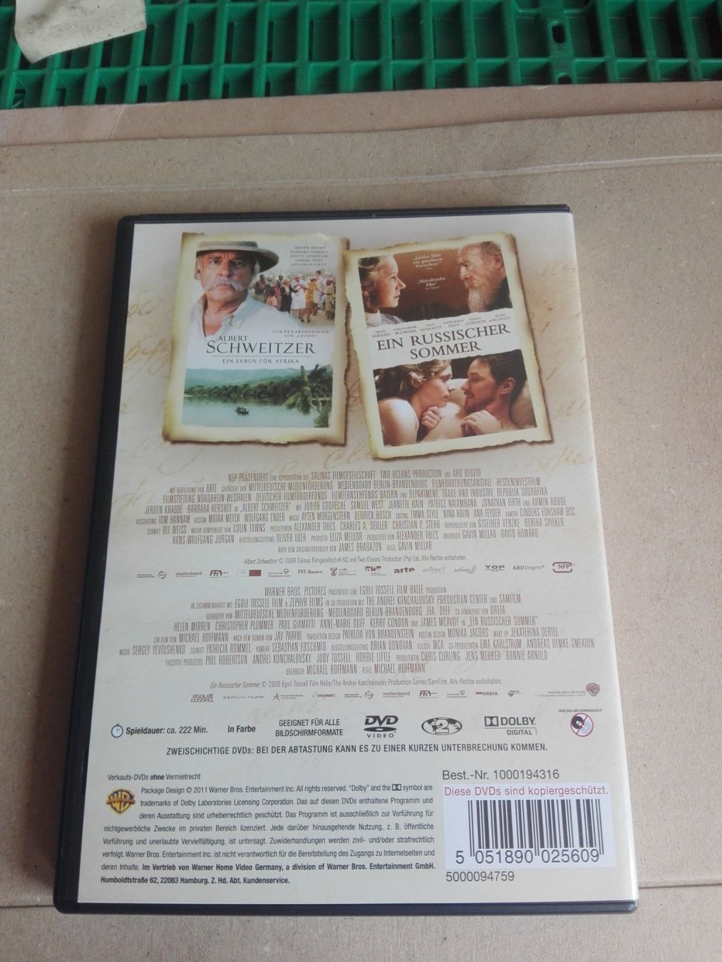 Tutti i DVDs: Albert Schweitzer + Ein Russischer Sommer  (2-Disc-Set) – Usato da St.Gallen venduto da elk2022 2