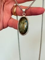 Collier Labradorite argenté - Élégance naturelle ✨