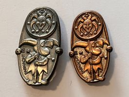 2 Basler Fasnacht Plaketten 1985 1 Silber 1 Kupfer