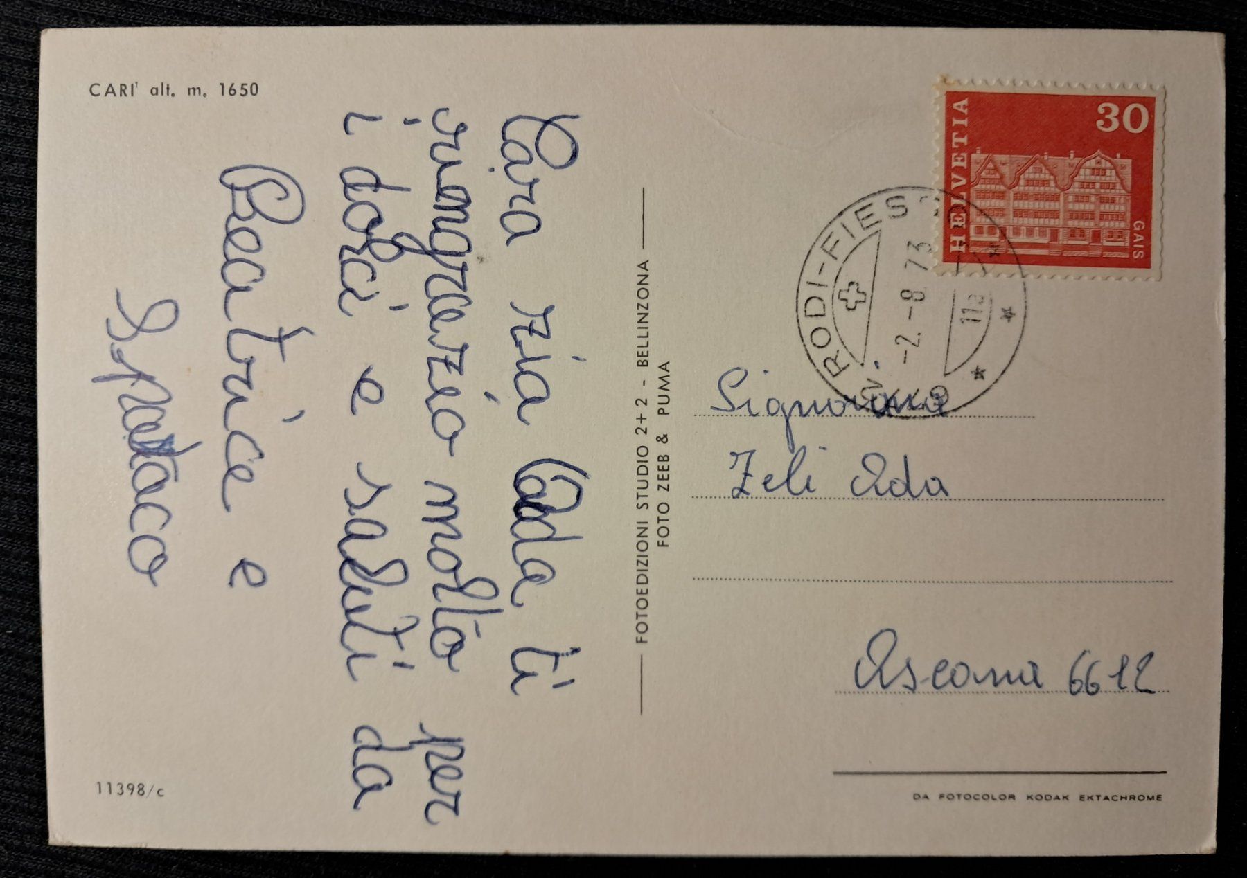 Cartoline postali: CARI 1973 - SKILIFT - WINTERSPORT – Usato da Ponto Valentino venduto da giorgia06 1