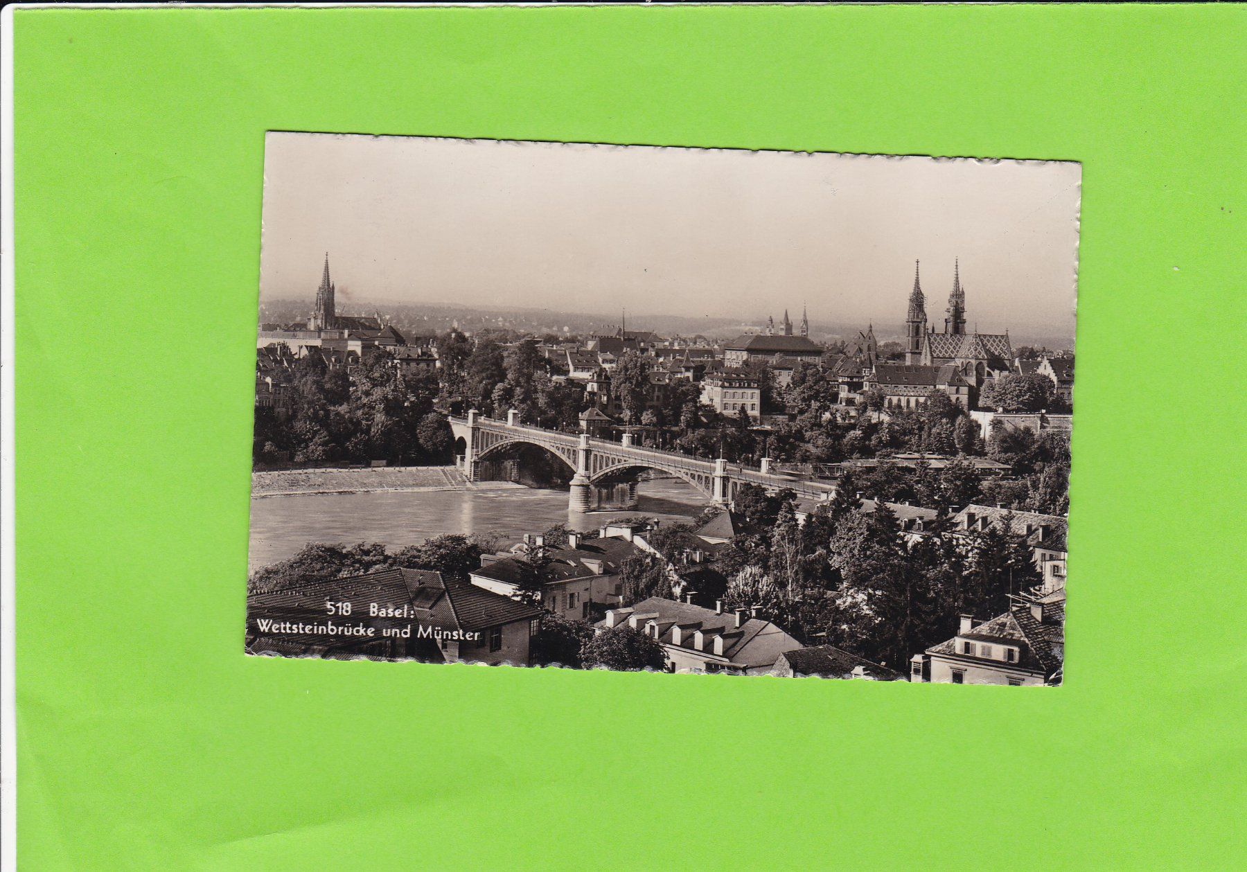 Ansichtskarten: Basel. Wettsteinbrücke-Münster – Gebraucht aus St. Peterzell von neckertal