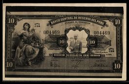 Geldschein Peru über 10 Soles de Oro, m