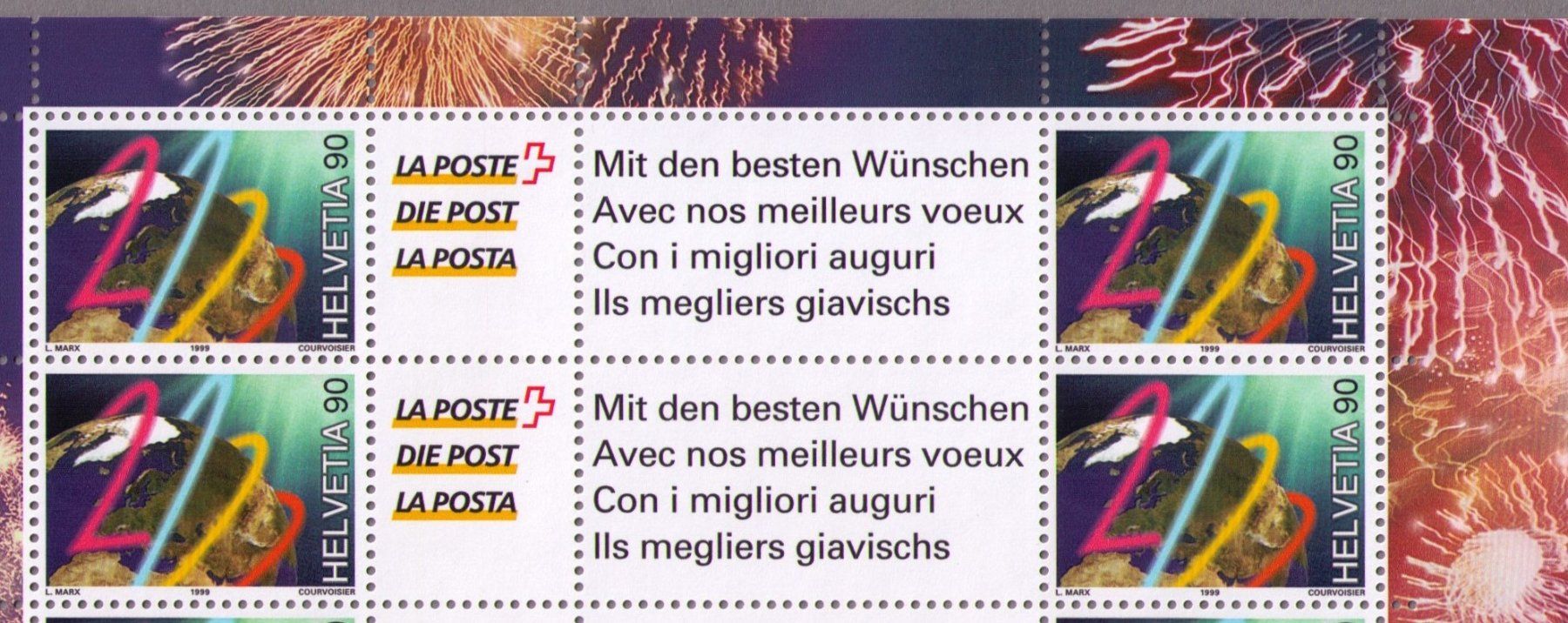 Tutti i francobolli: 1999_985/OS80A_MILLENIUM_Zwischensteg-BOGEN_DIE POST ! ** – Nuovo (secondo la descrizione) da Marthalen venduto da Ch_quality 1