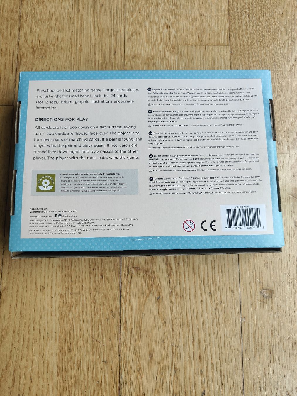 Spiele: Petitcollage Ice Pops Memo Spiel, 24 Karten, Top! – Neu und originalverpackt aus Zürich von tsc_sd9w 1
