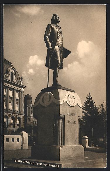 Ansichtskarten: AK Bern, Statue des Albrecht von Haller – Gebraucht aus Berlin von bartko-reher