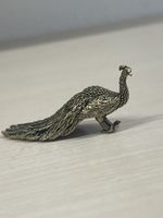 Antike Pfau Figur aus Messing, Vintage Deko, Top Zustand