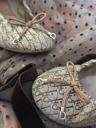 CHRISTIAN DIOR oblique logo zen ballerinas, 38