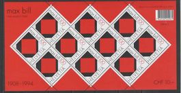Kleinbogen max bill  rotes quadrat  **   (B