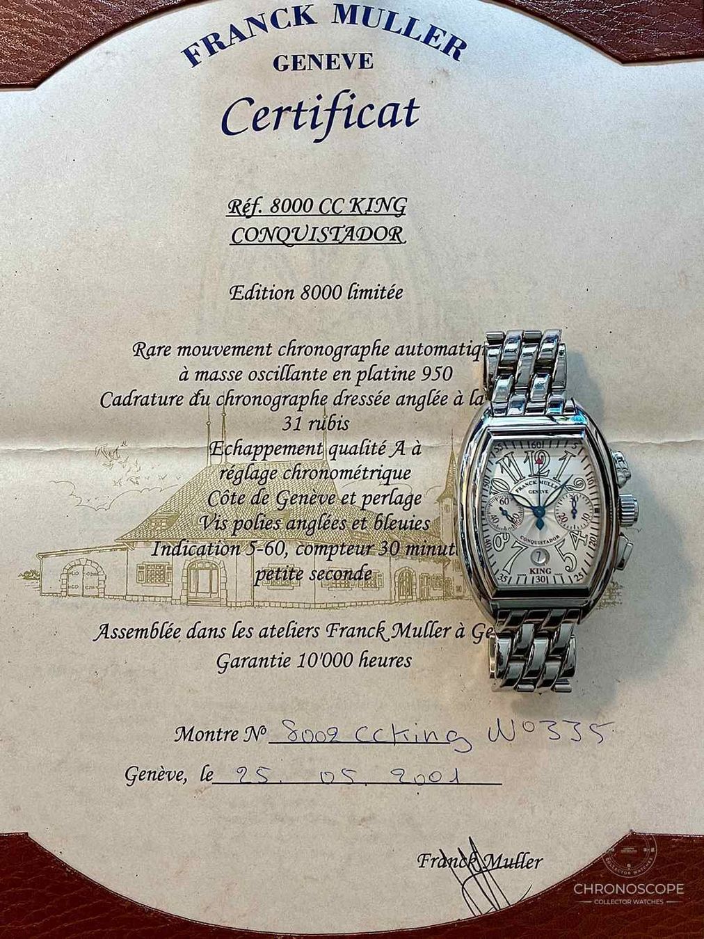 Franck Muller Orologi: Franck Muller Conquistador King Chronograph Ref. 8000 CC – Usato da Luzern venduto da ChronoScope6004 6