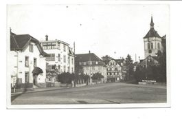 Arbon (TG) Altstadt - KIrche  Rot Kreuz Garten  Foto-AK 1935