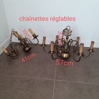 Lot de 2 Lustres Vintage, 3 et 6 branches