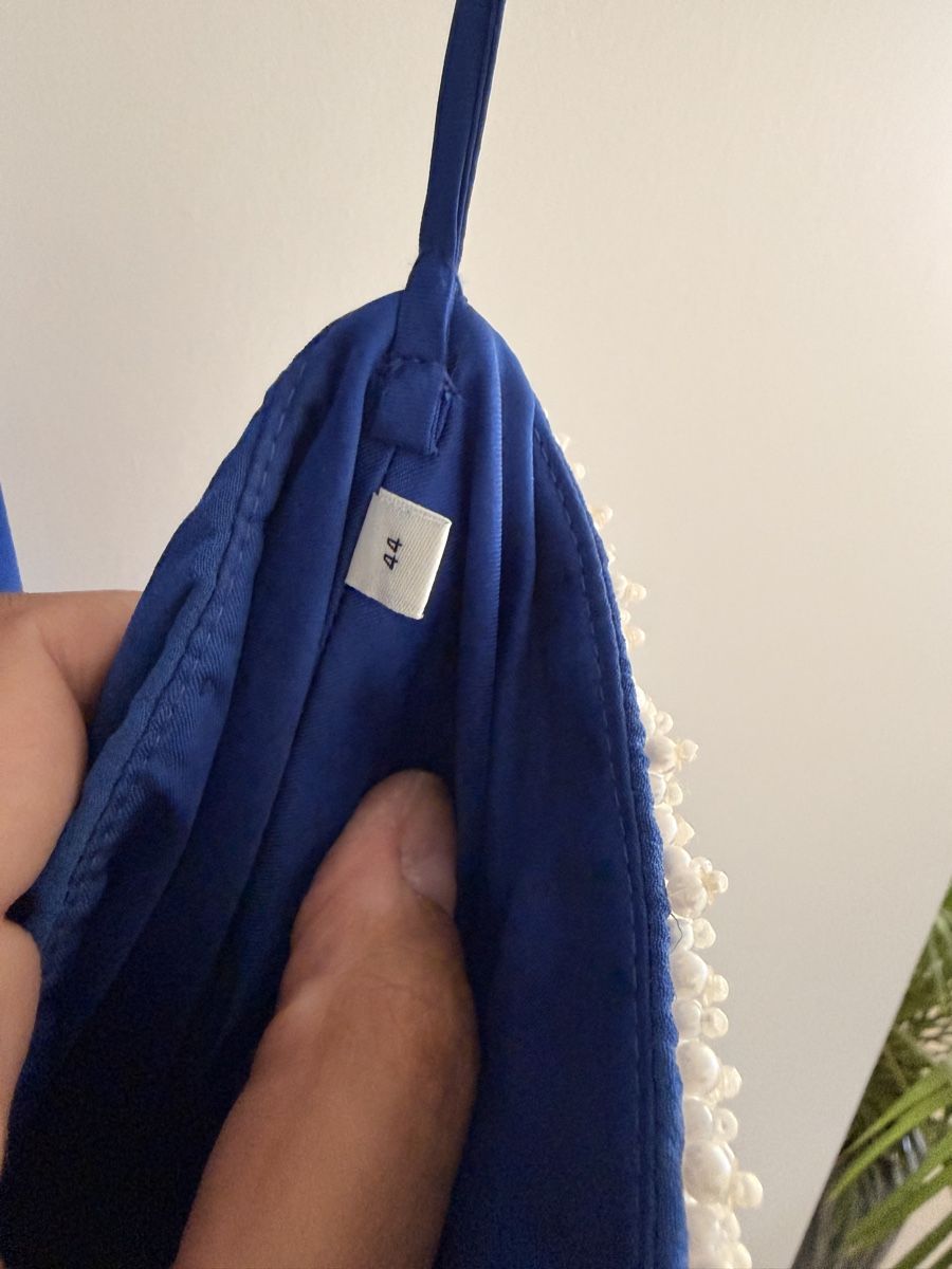 Collectif Mon Amour Kleider: Abendkleid blau Gr. 44 mit Perlenbesatz  – Gebraucht aus Endingen von BuffyCreamy 3