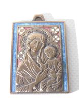 Antik Russische orthodoxe Madonna Emaille Vintage 1930er