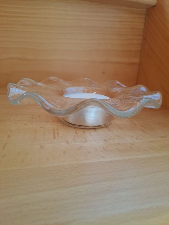 Glasi Hergiswil Bicchieri: Glasschale mit Kerze / Glasi Hergiswil – Nuovo e nell'imballaggio originale da Andwil TG venduto da Natur5 1