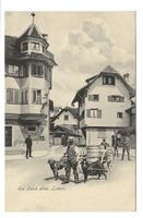 Luzern  Altstadt  Milchmann unterstützt von 2 Hunden um 1910