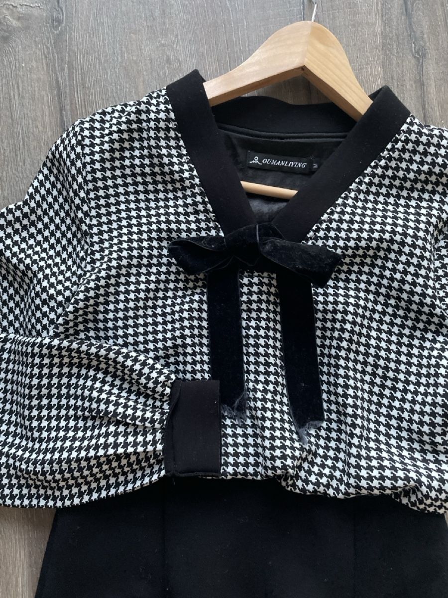 Vestiti: Chic Houndstooth Dress with Bow Detail – Usato da Vessy venduto da jie_gl9n 2