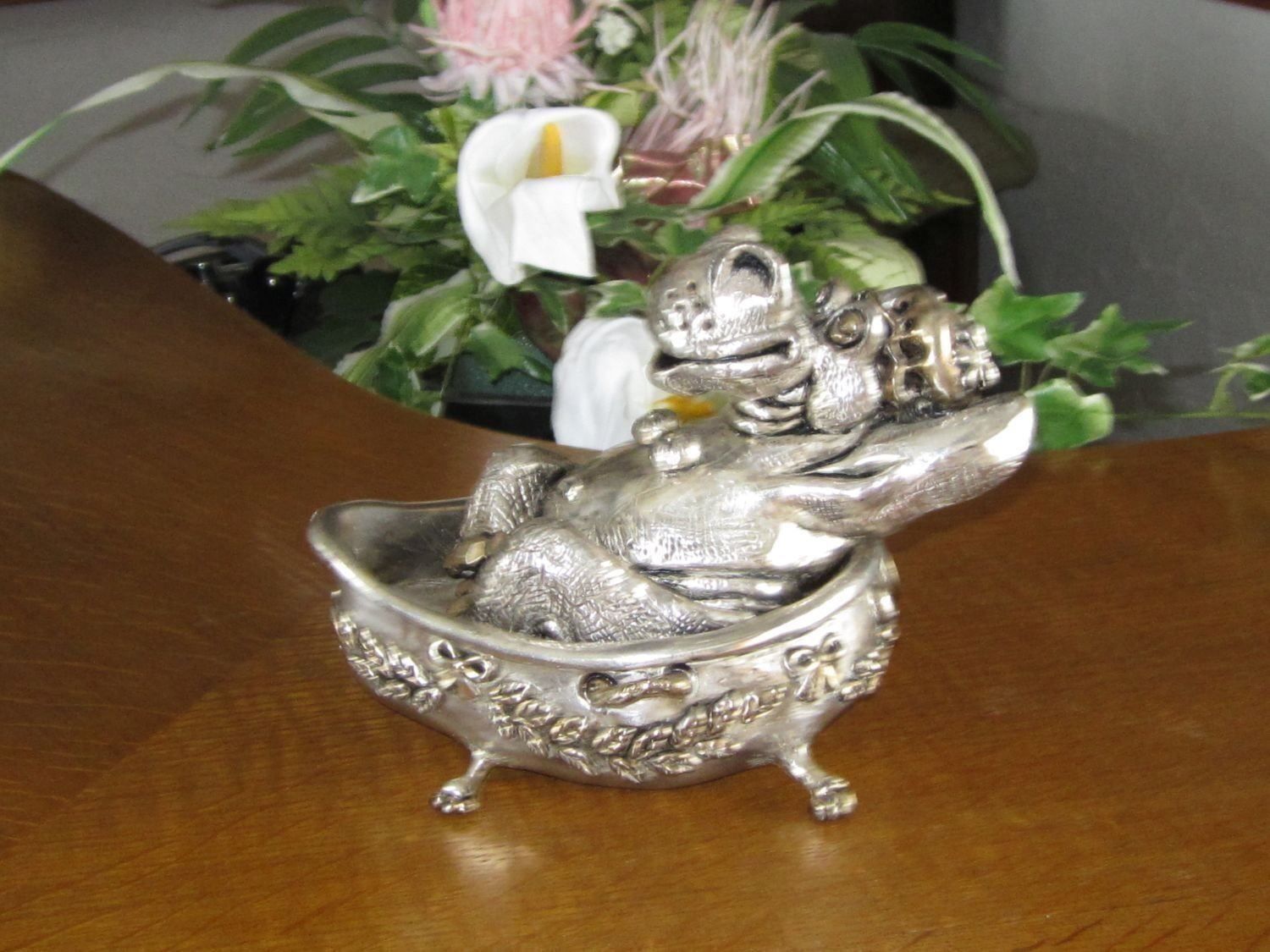 Sculture & Statue: Skulptur Nilpferd in Wanne Silber 925 – Nuovo (secondo la descrizione) da Eschenbach venduto da Alicekunst 3