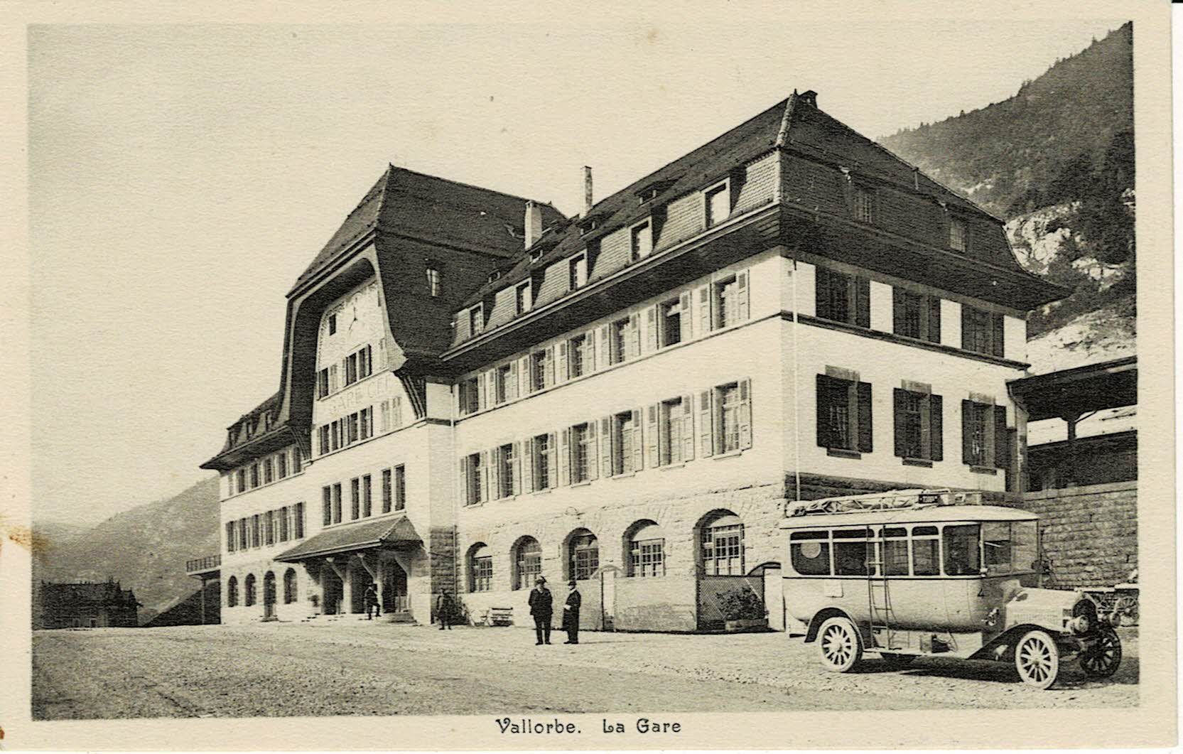 Cartes postales: VALLORB La Gare mit Postauto VD ca 1920! – Neuf (Voir description) à Hergiswil NW par Kartenfrau