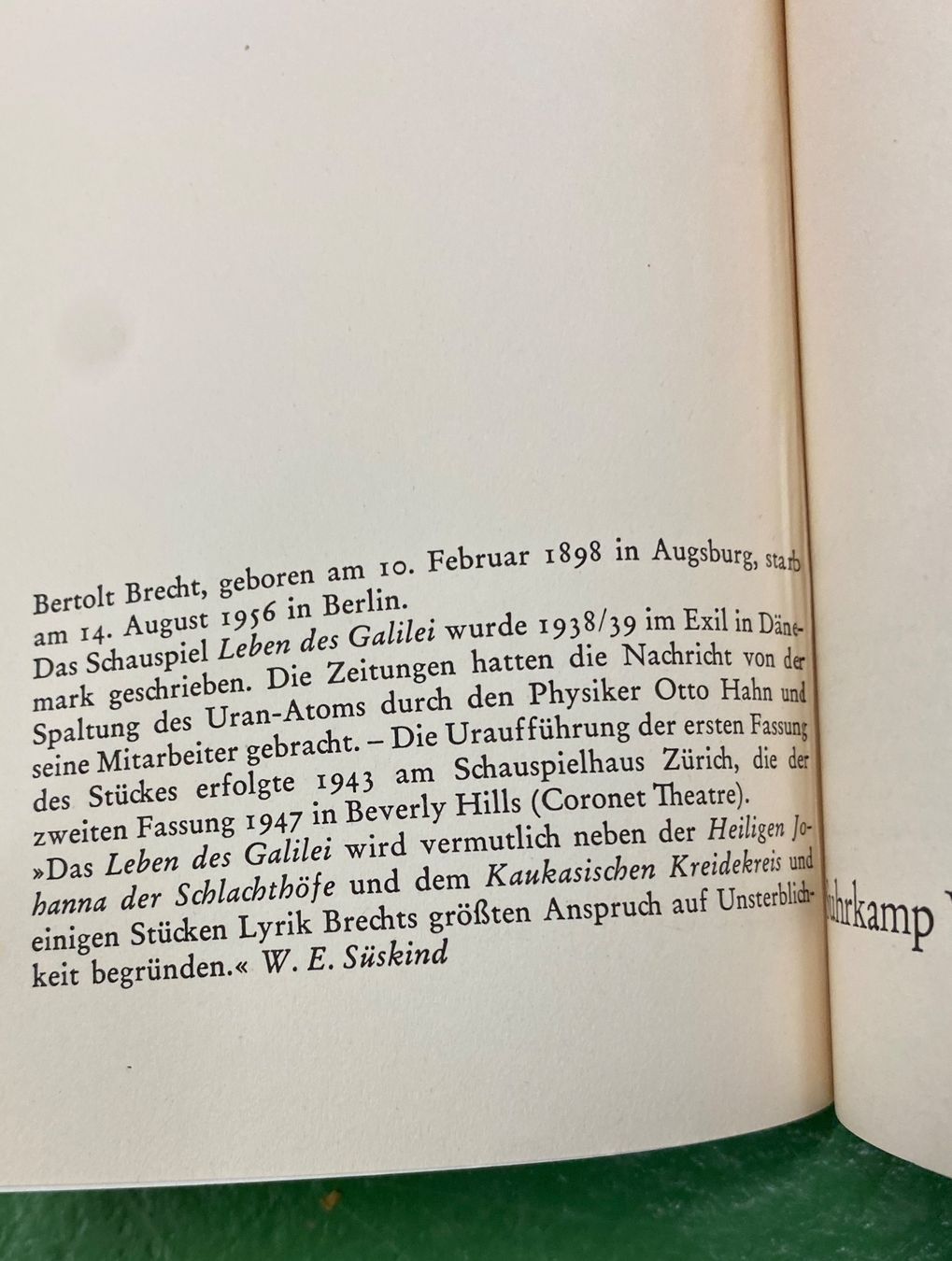 Libri: Bertold Brecht: Leben des Galilei – Usato da Basel venduto da Ostschweiz06 3
