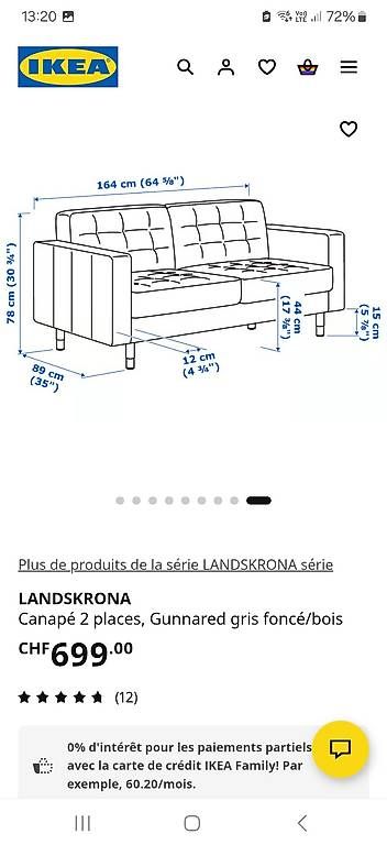 Sofas: Canapé Ikea 2 places – D'occasion à Aubonne par clm_xn2n 3