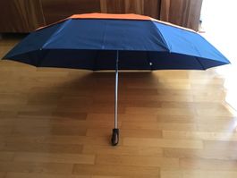 Automatik-Regenschirm blau/orange