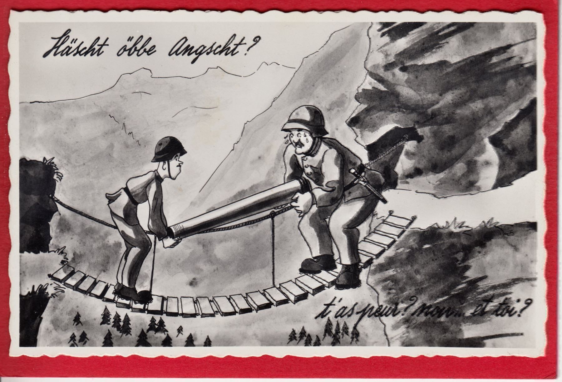 Cartes postales: AK HÄSCHT ÖBBE ANGSCHT? – D'occasion à Grüningen par Kartensammler