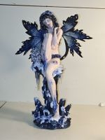 Winterfee Figur, Ciana mit Eule aus Kunststein. (nov568)