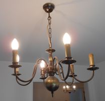 Lustre en métal à 6 bougies