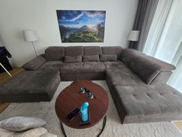 Wohnlandschaft San Benito in Microfaser Dunkelgrau