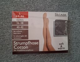 Neue SILCADA Baumwollstrumpfhose, coffe melange, Gr. L