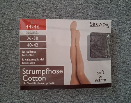 Neue SILCADA Baumwollstrumpfhose, coffe melange, Gr. L