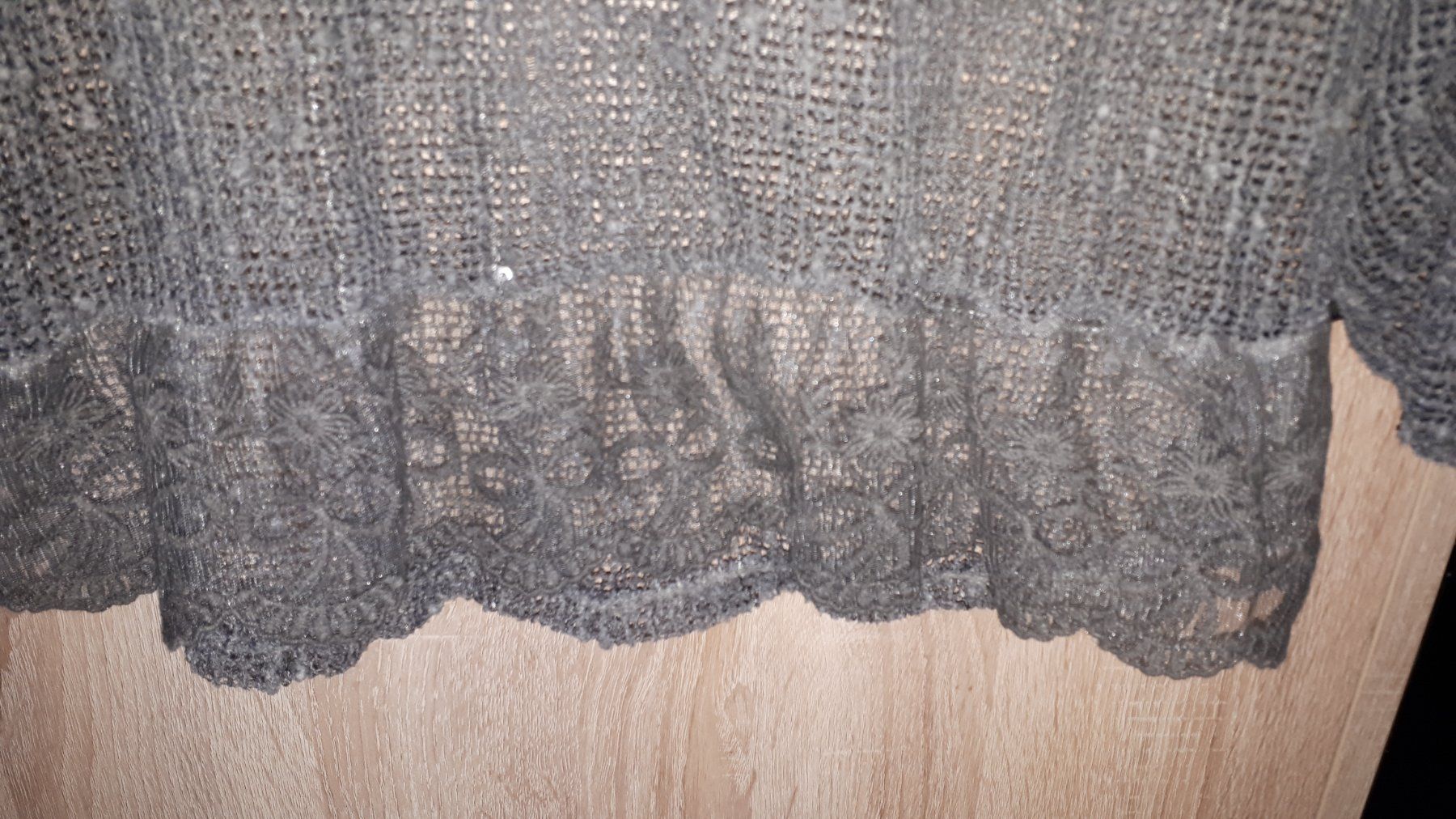 Tuniche: Edles Sommer-Tunika mit Glitzer,  Grau, Mesh-Optik – Usato da Plagne venduto da Reticulum01 4