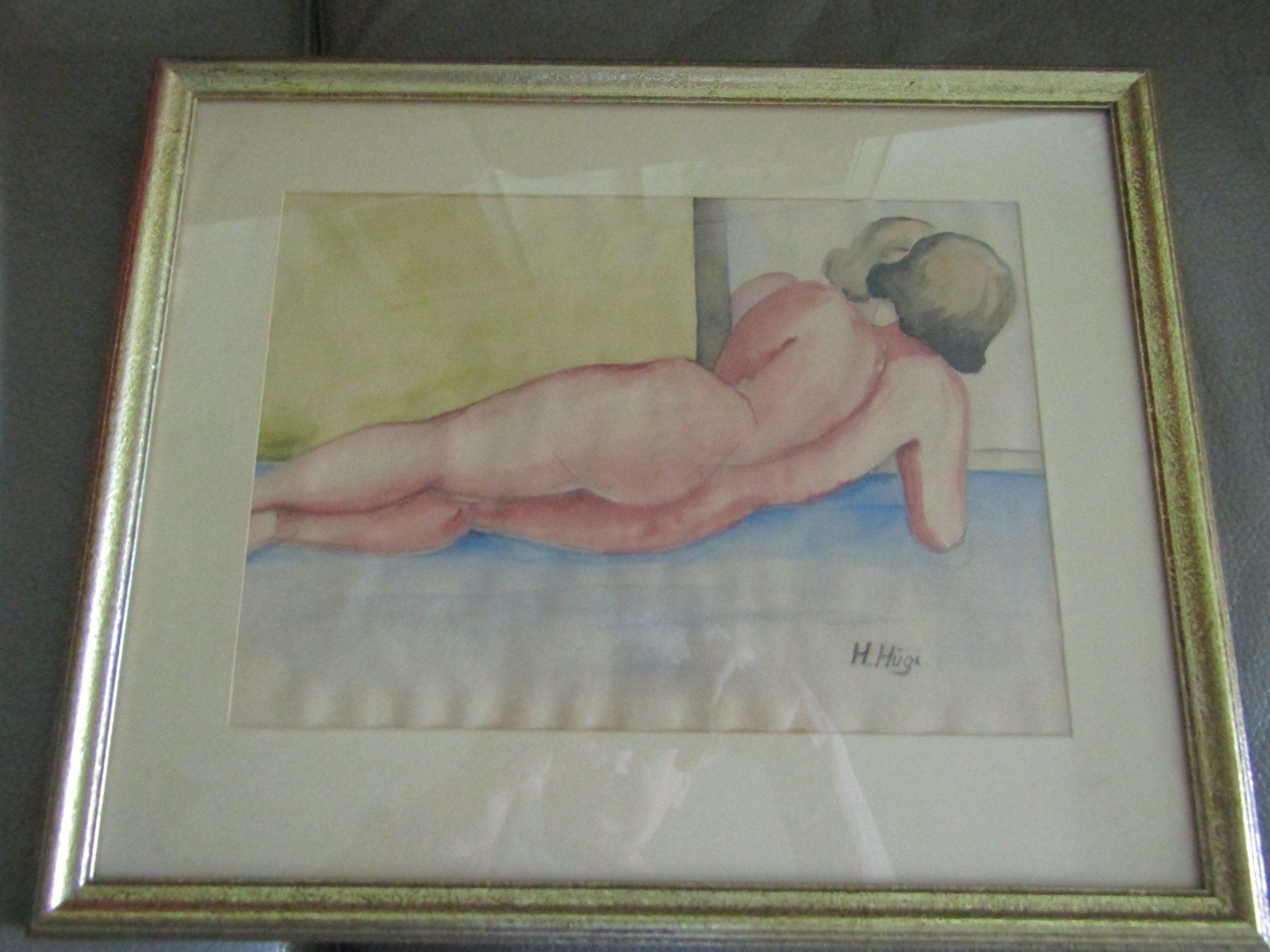 Dipinti: ancienne aquarelle sous verre / H.Hügi – Usato da Delémont venduto da mamygateau 1