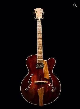 MUSOO Chitarra Jazz Elettrica Personalizzata, Corpo Semi-Cavo, Tastiera in Ebano, Manico in Acero