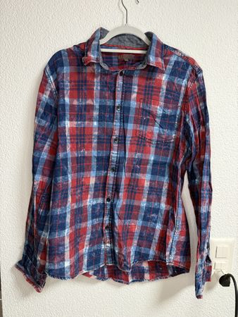 Kariertes Hemd Autark L (41/42) – rot/blau