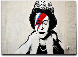 BANKSY QUEEN ELIZABETH II 70x50‪