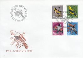 1969-71 228-239 Pro Juventute Einheimische Vögel 3 FDC