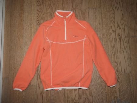 Fleece Pullover Sherpa orange Reissverschluss, Grösse 140