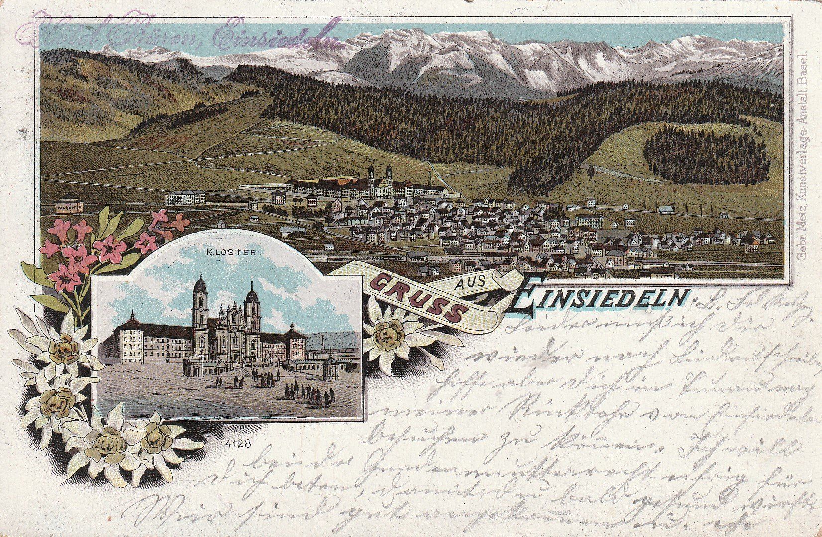 Ansichtskarten: Kt.Schwyz-Einsiedeln-Präge Litho 1906 – Gebraucht aus uttwil von Koehlerfred