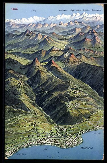 Cartes postales: Montreux, Vue générale du Lac Léman e – D'occasion à Berlin par bartko-reher