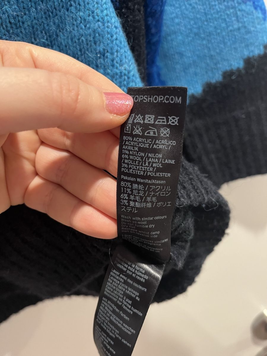 Pulls & Sweat-shirts: Topshop Blau-Schwarzer Pullover, Grösse M – D'occasion à Zürich par Closetbesties 3