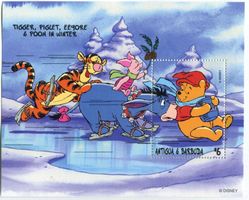 Block "Walt Disney. Winnie Puuh". Antigua und Barbuda